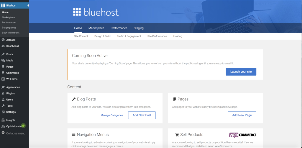 cómo crear un blog con Bluehost