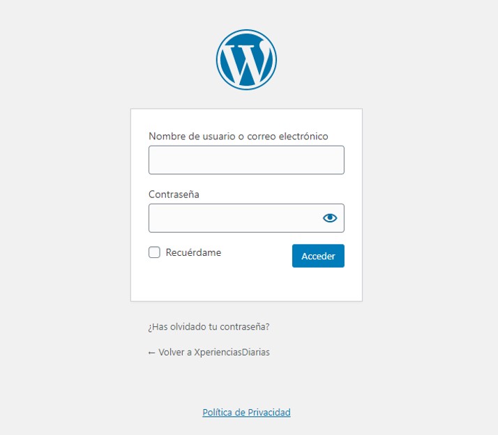 log in WordPress. 